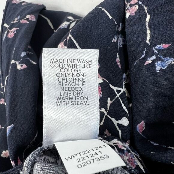 J. Jill Blue Pink Floral A-Line Rayon Midi Skirt Women’s Large - Picture 8 of 8